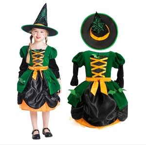 IKALI Witch Costume, Kids Spider , Halloween Spiderella Outfit Size 8/10…